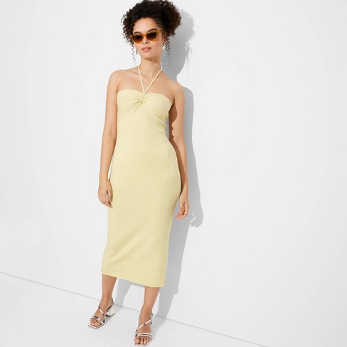 Women's Tube Midi Sweater Dress - Wild Fable™ Light Yellow XS