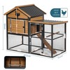 Durable Wood and Iron Chicken Coop with Runway and Waterproof Roof, Suitable for 5-7 Chickens, Built-in Nesting Box - 4 of 4
