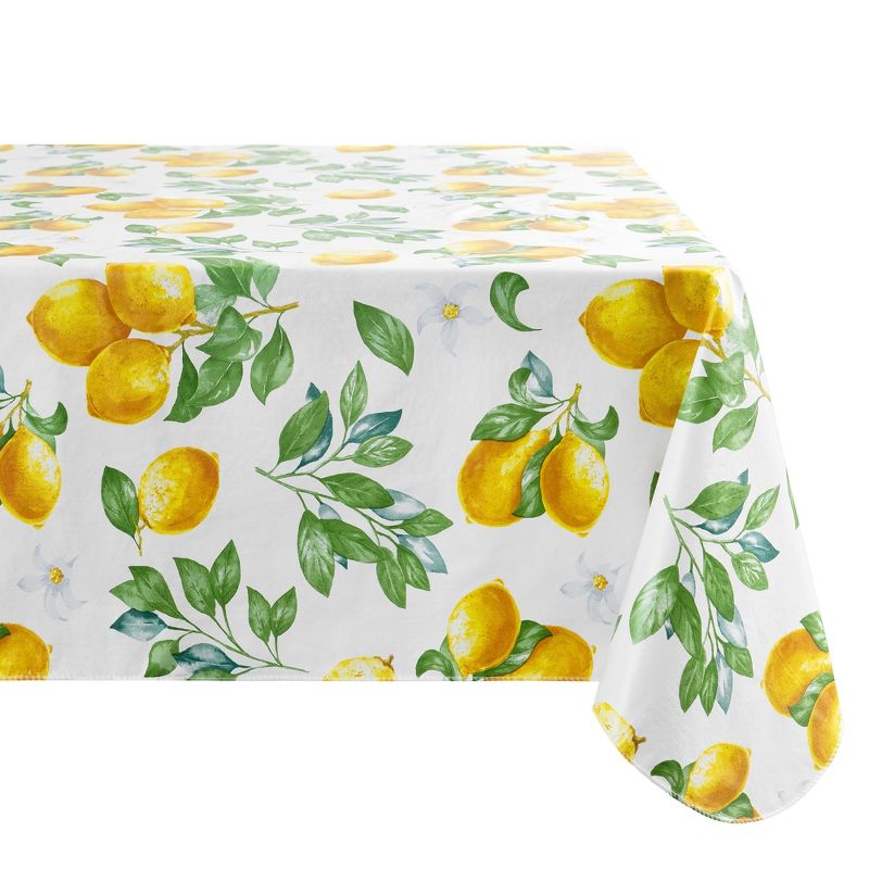 Vintage Lemon and Citrus Blooms Printed Vinyl Indoor/Outdoor Tablecloth - Elrene Home Fashions, 2 of 5
