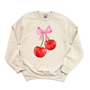 Simply Sage Market Women's Graphic Sweatshirt Coquette Cherries - 1 of 2