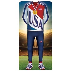 Beistle Int'l Sports Male Athlt Pht Prop Std-Up, 4' 9.5" x 28", (1/Box) Multicolored - 1 of 4