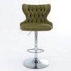 Modern rotating bar stool, PU leather cushioned bar stool, adjustable back height of 25-33 inches, suitable for home bar kitchen island - 4 of 4