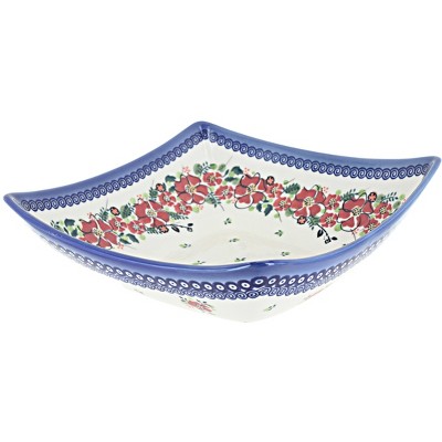 Blue Rose Polish Pottery MK09 Galia Square Dish