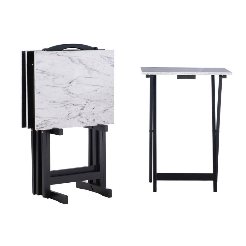 Faux Marble Tray Table Set - Linon, 5 of 24
