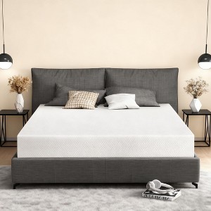 Dyonery Memory Foam Mattress Extra Firm 8/10 Inch with Tencel Cover Dual Side Medium Firm Cool Green Tea/Gel Mattress in Box for Back Pain - 1 of 4