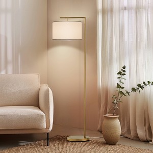 Brightech Montage Modern (Includes LED Light Bulb) Arc Floor Lamp Antique Brass, 800 Lumens, 3000K, UL Listed, Alexa-Compatible - 1 of 4