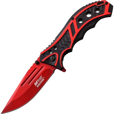 MTech USA Linerlock Spring Assisted Folding Knife, 3.5" Red Blade, MT-A907RD