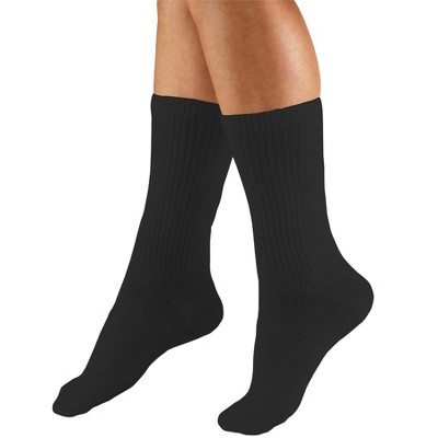 Truform Compression Socks, 15-20 mmHg, Men's Crew Length Mid-Calf Cushion Foot Socks