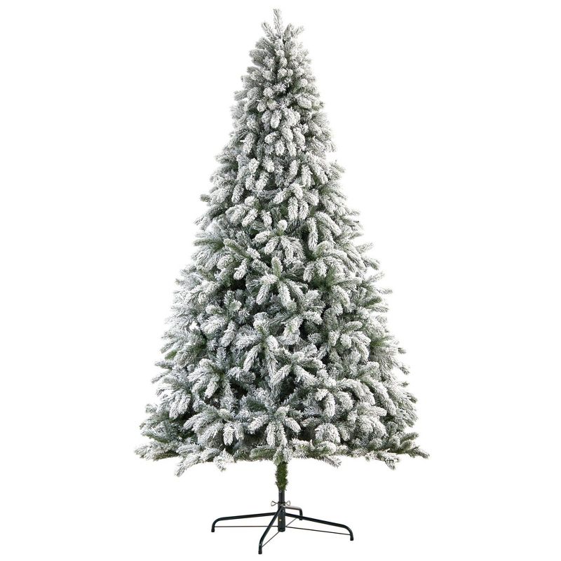 Nearly Natural 9-ft Flocked South Carolina Spruce Christmas Tree with 850 Clear Lights and 2329 Bendable Branches, 3 of 9