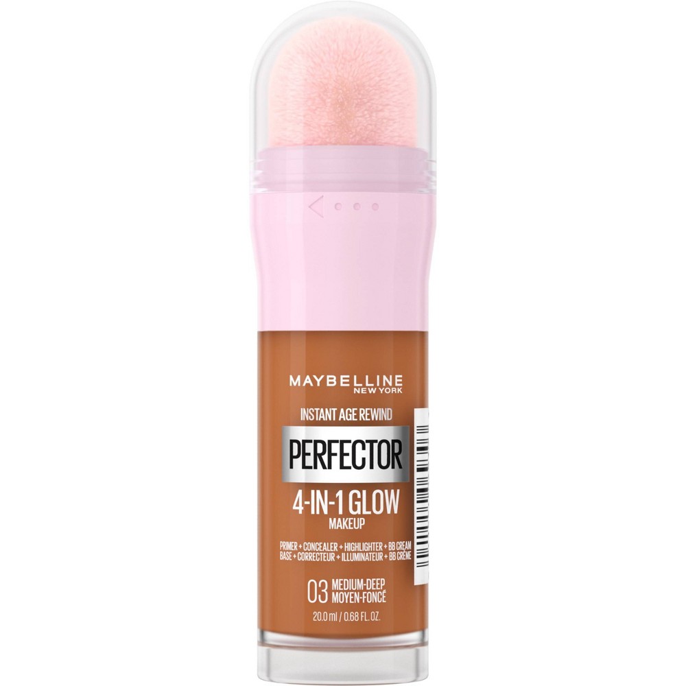 Photos - Foundation & Concealer Maybelline Instant Age Rewind Instant Perfector 4-in-1 Glow Foundation Makeup - 03 Medium/Deep - 0.68 fl oz 