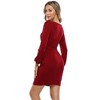 Leadingstar Women's Sexy Bodycon Casual Party Work Dresses Lantern Long Sleeve Wrap Mini Dress - 3 of 4