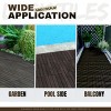 Syemin Carpet Tiles 10 PCS Patio Deck Tiles, Interlocking Deck Tiles Striped, Square Outdoor Flooring for Patio, Pool Side, Brown, 12"*12"*0.75" - 4 of 4