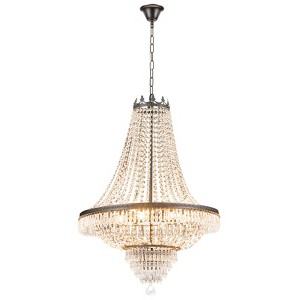YIYIBYUS Luxury 9-Light Raindrop Empire Style Adjustable Chain Chandelier, Black - 1 of 4