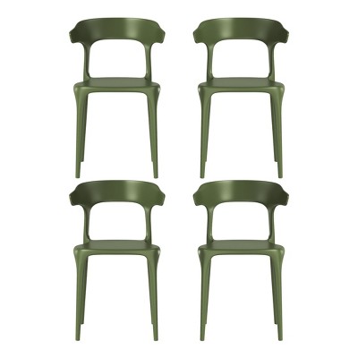 WestinTrends Playa Modern Stackable Resin Plastic Patio Dining Chair (Set of 4)