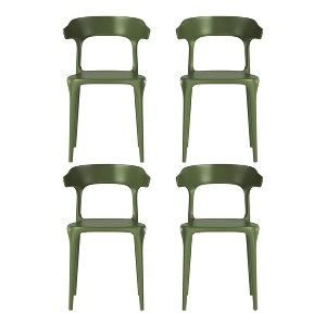WestinTrends Playa Modern Stackable Resin Plastic Patio Dining Chair (Set of 4) - 1 of 4