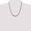 Black Bow Jewelry Men's 8mm Sterling Silver D/C 8 Sided Solid Rope Chain Necklace - 2 of 4