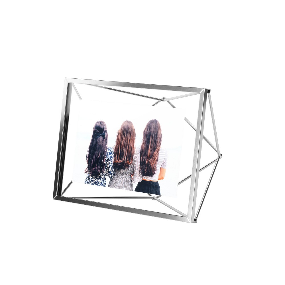 Photos - Photo Frame / Album Umbra 4"x6" Prisma Picture Frame Chrome: Modern Geometric Design, Floating 