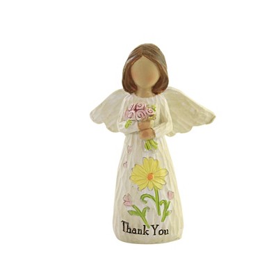 Figurine 4.25 In Little Girl Angel Flower Message Figurines