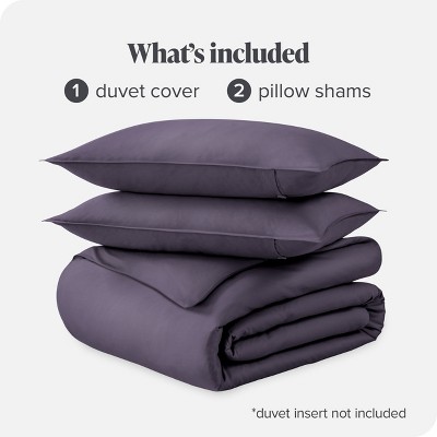 Dusty Purple Organic Cotton Sateen King/Cal King Duvet Cover Set
