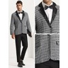 Lars Amadeus Men's Slim Fit Notched Collared Houndstooth Print Blazer - 4 of 4