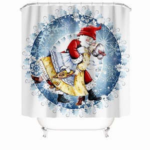 Santa Claus Kissing Shower Curtains for Bathroom Waterproof Fabric Bath Curtain Durable Soft Stylish Bathroom Decor 72x72 Inch - 1 of 1