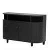 CAVINAS Modern 4-Doors Curved Sideboard Cabinet with Open Shelves,Wooden Buffet Cabinet with Storage for Kitchen,Dining Room - 3 of 4