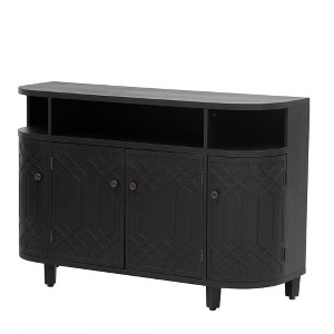 NicBex 48 Inch U-Style Curved Design Storage Cabinet with 4 Doors and Adjustable Shelves for Entryway,Dining Room - 1 of 4