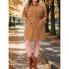Agnes Orinda Women's Plus Size 2 Piece Corduroy Long Sleeve Peplum Shirts and Elastic Waist Button Down Mini Skirt Set with Pockets - 2 of 4