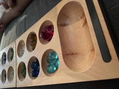 We Games Folding Mancala - Solid Wood Board & Glass Stones : Target