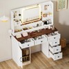 COMHOMA Makeup Vanity Desk with Mirror and Lights, Large Vanity Table with 6 Drawers & 1 Storage Cabinet - 2 of 4