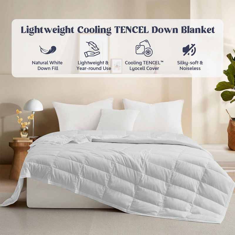 Puredown TENCEL Cooling Lightweight Down Blanket, Breathable Cool Touch Silky Soft & Smooth Lyocell Fabric, 1 of 7