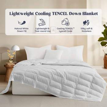 Puredown TENCEL Cooling Lightweight Down Blanket, Breathable Cool Touch Silky Soft & Smooth Lyocell Fabric