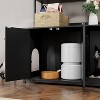 Nasitip Litter Box Enclosure with 2 Storage Shelves,Wooden Hidden Cat Litter Box Enclosure Furniture with 2 Door - 4 of 4