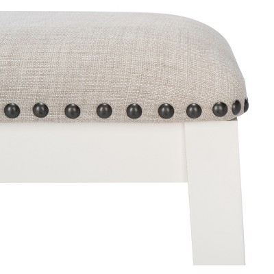 Aero White Wood Counter Stools with Nailhead Trim, Set of 2