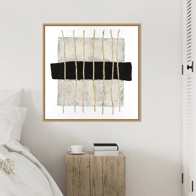 Textured Tablets II Abstract Canvas Art with Sylvie Maple Frame