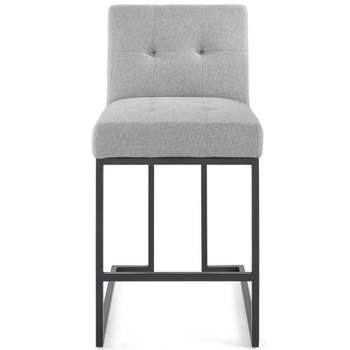 Privy Stainless Steel Upholstered Fabric Counter Height Barstool Black - Modway