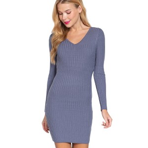 Cozy 3/4 Sleeve Mini V Neck Plus Size Casual Dresses