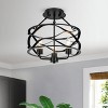 Warehouse Of Tiffany 16"x16"x16" 3-Light Marklin Chandelier Black : Industrial Style, ETL Listed, Metal Body - 2 of 2