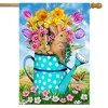 Bunny And Watering Can Spring House Flag Floral Easter 28" x 40" Briarwood Lane - 2 of 4