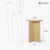 Stead Round Fluted Accent Table Living Room Home Furniture, Small End Table with Solid Wood X-Base (Natural Oak) - 2 of 4