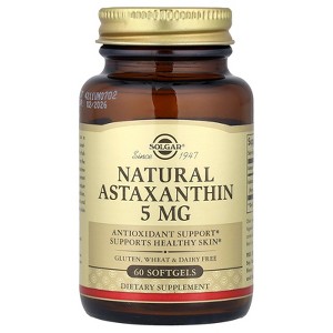 Solgar Natural Astaxanthin, 5 mg, 60 Softgels - 1 of 4
