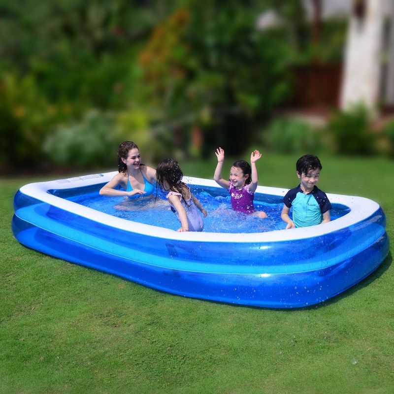 Pool Central 10' Blue and White Inflatable Rectangular Swimming Pool, 2 of 10