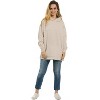 U.S. Apparel Men's & Women's Open Bottom Loose Fit Cozy Hoodie Sweatshirt | Ecru - 3 of 4