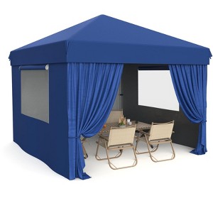 10x10 Pop Up Canopy Tent Outdoor Gazabo with 4 Removable Sidewalls, Heavy Duty Commercial Instant Tent Shelter for Parties, Garden, Patios - 1 of 4