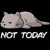 Men's Design By Humans Not Today Cat By EduEly T-Shirt - image 2 of 4