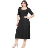 Plus Size Elbow Length Sleeve Maxi Dress - 24seven Comfort Apparel™ - 2 of 4