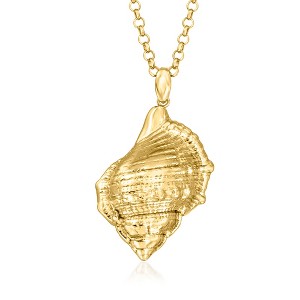 Ross-Simons Italian 18kt Gold Over Sterling Conch Shell Pendant Necklace Size 18 - 1 of 4