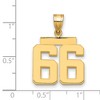 Black Bow Jewelry 14k Yellow Gold, Athletic Collection Medium Polished Number 66 Pendant - 2 of 3