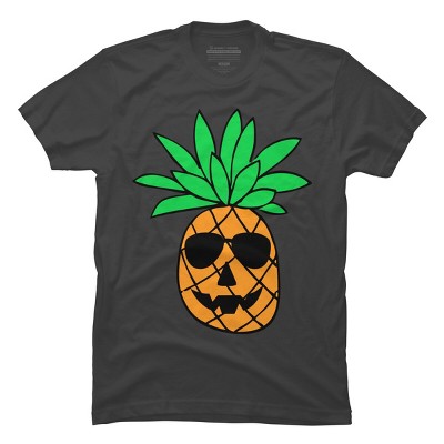 Men's Design By Humans HALLOWEEN PINEAPPLE PUMPKIN THEMED By Ujangkasep T-Shirt