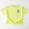 S.W.Smiley Plant Dreams Grow Joy Outline - Women's Garment Dyed Graphic T-Shirt - 3 of 4